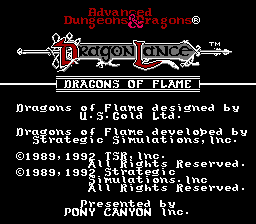 Advanced Dungeons & Dragons - Dragons of Flame Title Screen